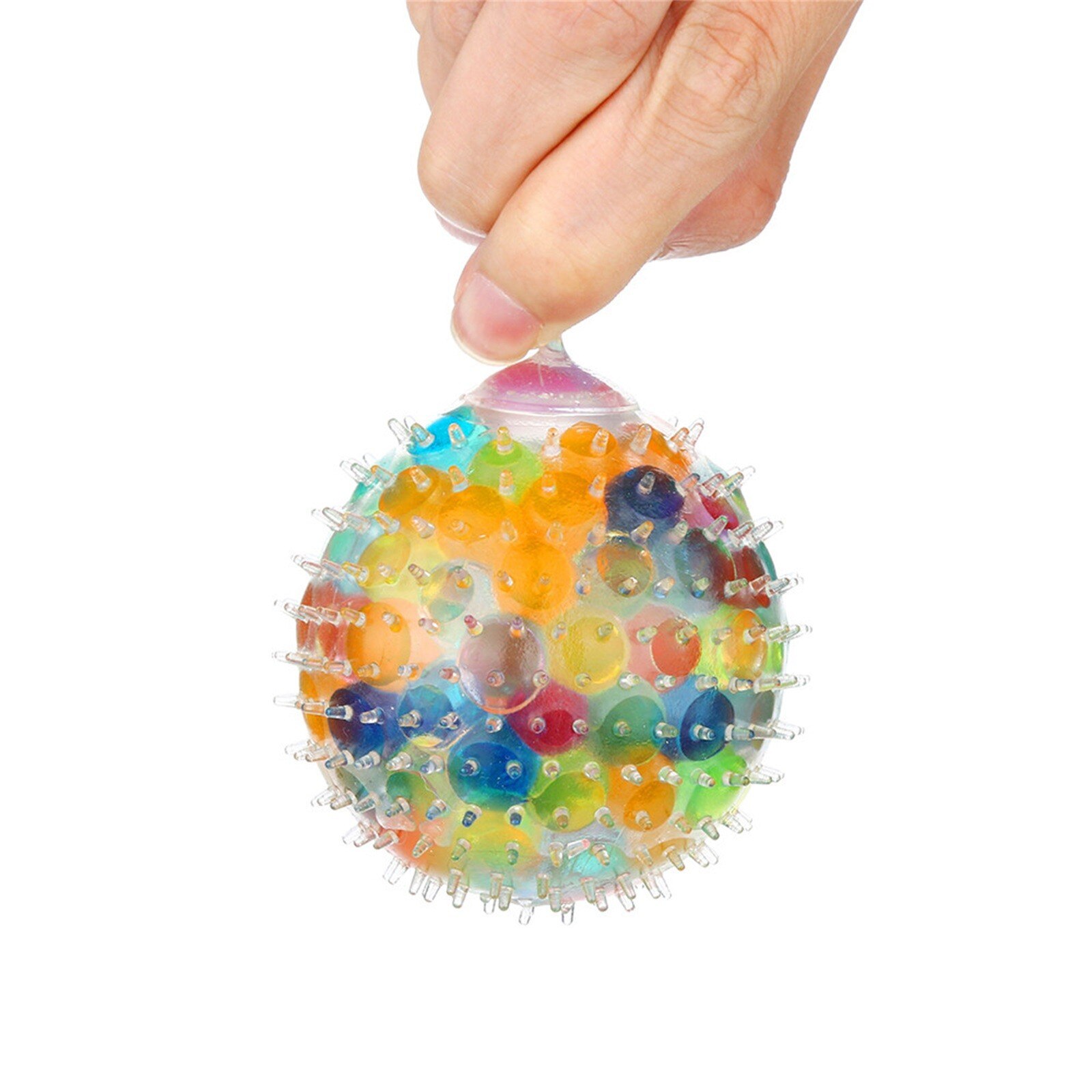 Spongy Rainbow Ball Toy Squeezable Pressure Toy Stress Relief Ball Toy 10ml Rainbow Novetly Squeeze Ball Mesh Squishy Balls