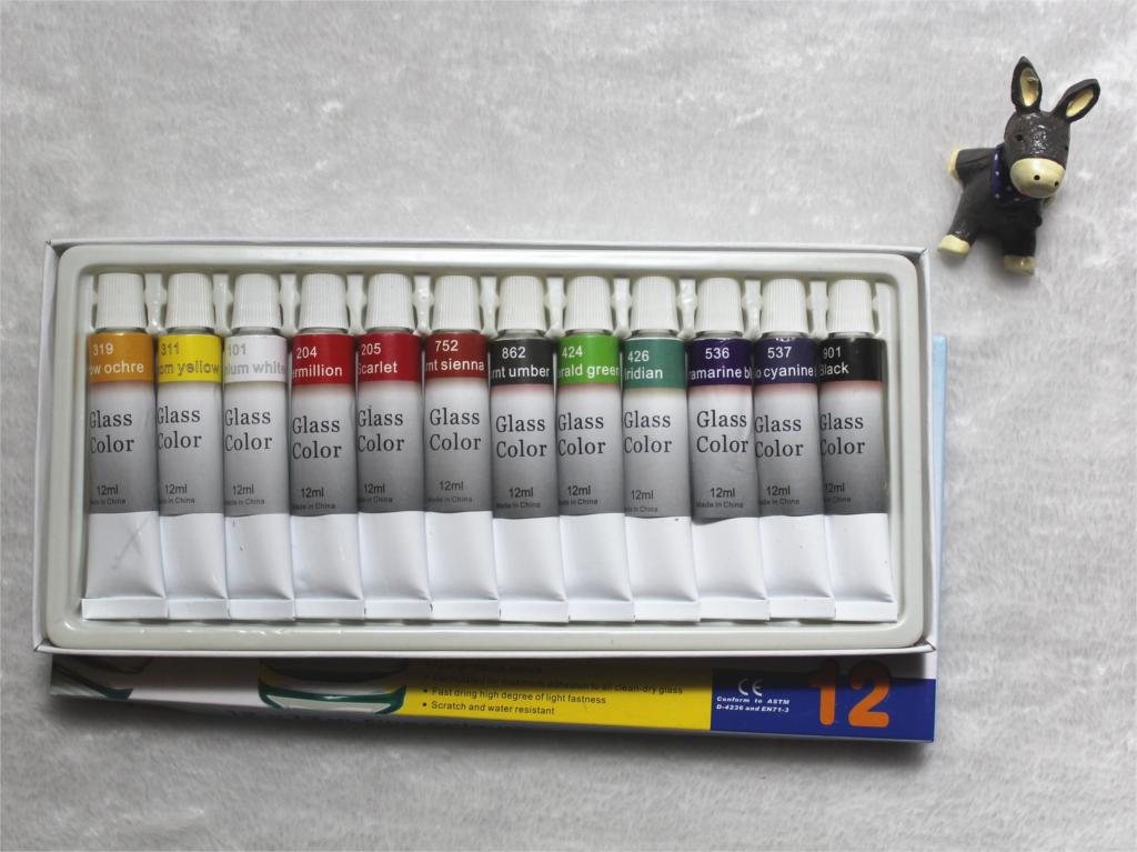 Glas Farbe Farbe Acryl Mangel Hand Bemalt Pigmente 12 Farben 12ML Farbe einstellen