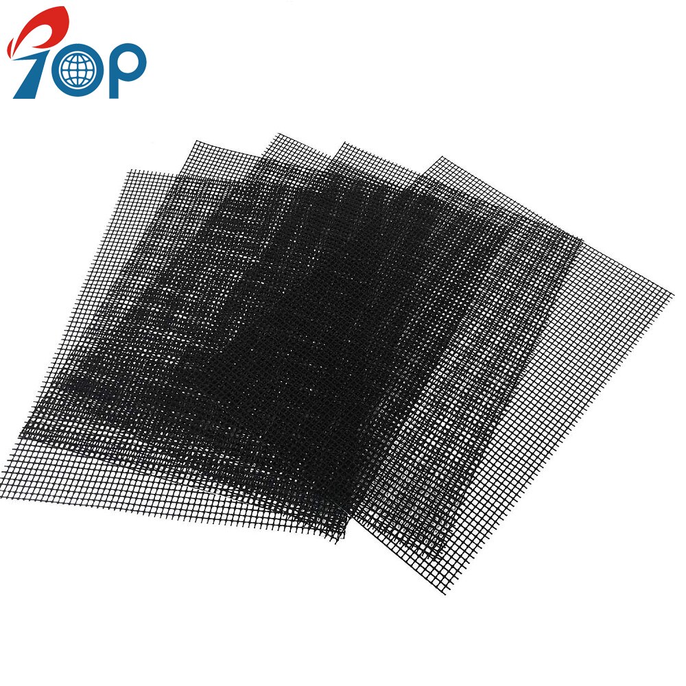 5 PC 40X33CM Reusable Barbecue Grill Mesh Mat Non-stick Kitchen Cooking Smoker BBQ Mat Grill Pad Liner BBQ Accessories