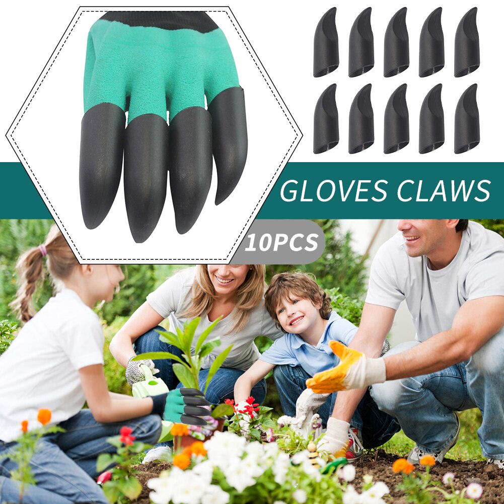 10Pcs Beschermende Planten Vingertoppen Cap Punctie Slip Porren Praktische Zwart Duurzaam Tuin Handschoenen Klauwen Voor Graven