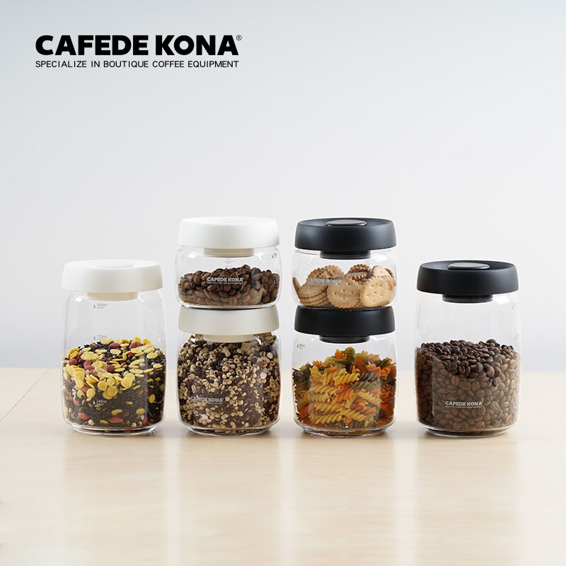 CAFEDEKONA Glass Canister Vacuum glass sealed tank Eco Friendly Borosilicate Glass Storage Jars With Lid Food Kitchen Glass Jar