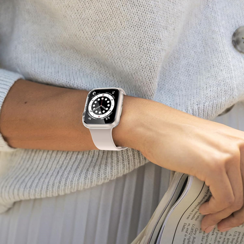 Funda para Apple Watch 44MM 40MM 45MM 41MM 49MM 38 42MM funda protectora de pantalla de TPU transparente suave hueca iWatch 9 8 7 6 SE 5 Ultra 1 2