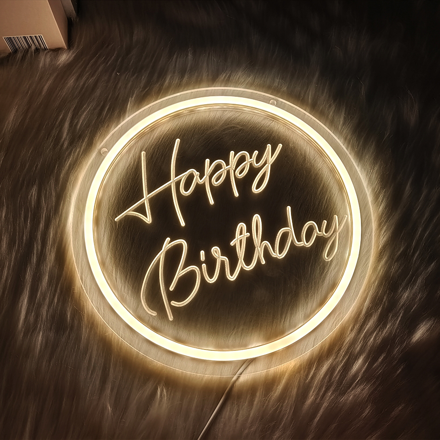 Gelukkige verjaardag neon bord voor wanddecoratie thuis, slaapkamer, woonkamer decor, verjaardagsfeestje, wanddecoratie, feestdecoratie, bar, club