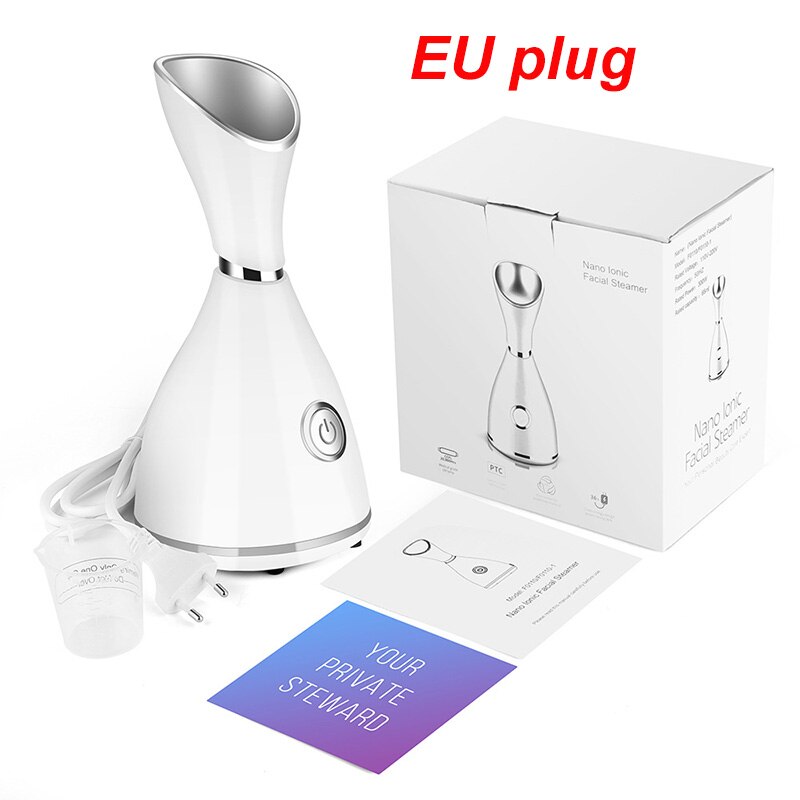 Nano Facial iónica vapor humectante limpiador limpieza profunda vaporizador cara rociador vapor Facial belleza cara vapor dispositivo: EU