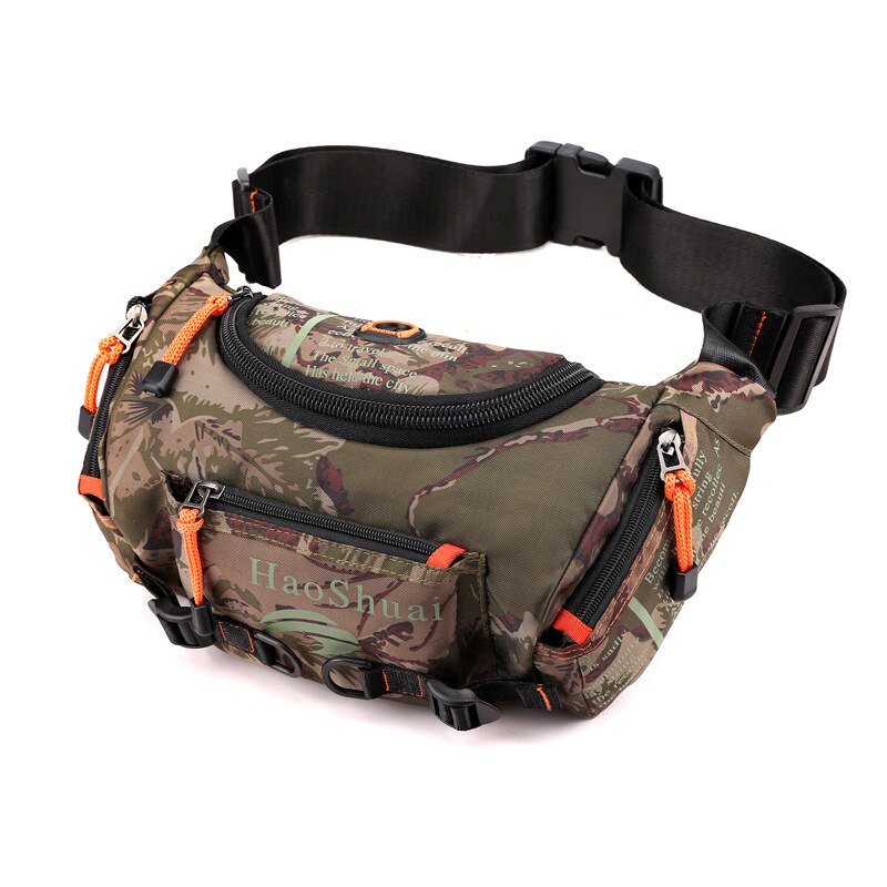 Top waterdichte oxford heren heuptas schoudertas grote capaciteit reis heuptas borst heuptas: Camouflage nylon