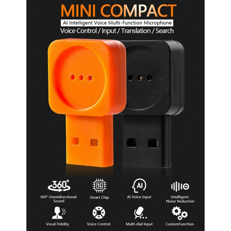 AI Smart Voice Microphone with Voice Control Input Translation Search USB Mini Mic