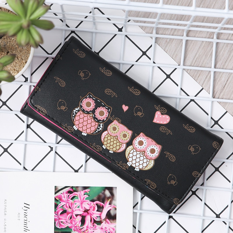 Women Wallets Cute Owl Lady Coin Purse Parent-child Style MoneyBags Clutch Cartoon Wallet Cards ID Holder Purses Burse Notecase