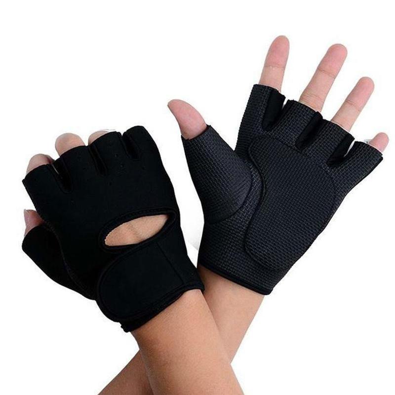 Guantes antideslizantes de medio dedo para Fitness, Unisex, levantamiento de pesas, entrenamiento, deportes al aire libre