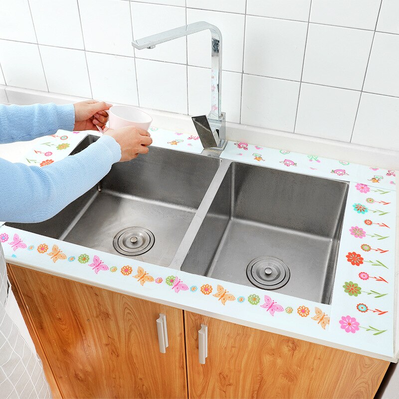 Sink Self-adhesive Waterproof Sticker Kitchen Sink Stickers Bathroom Countertop Gap Absorbent Stickers Toilet Stickers