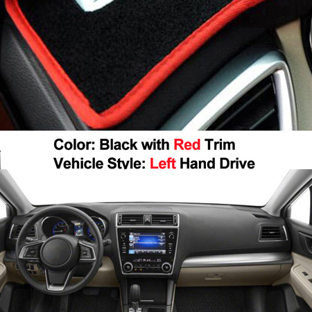 2 Layers Car Inner Dashboard Cover Cape For Subaru Outback Dashmat Pad Carpet Dash Mat Sun Shade Pad: Red