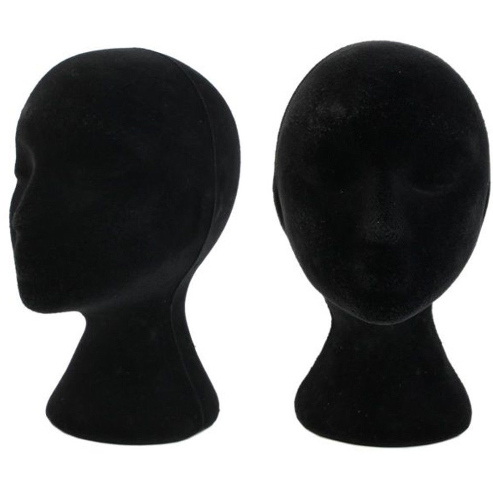 Tête de Mannequin en polystyrène pour femmes, 1 pièce, noir, lunettes, chapeau, présentoir, modèle de tête en mousse populaire, blanc: A