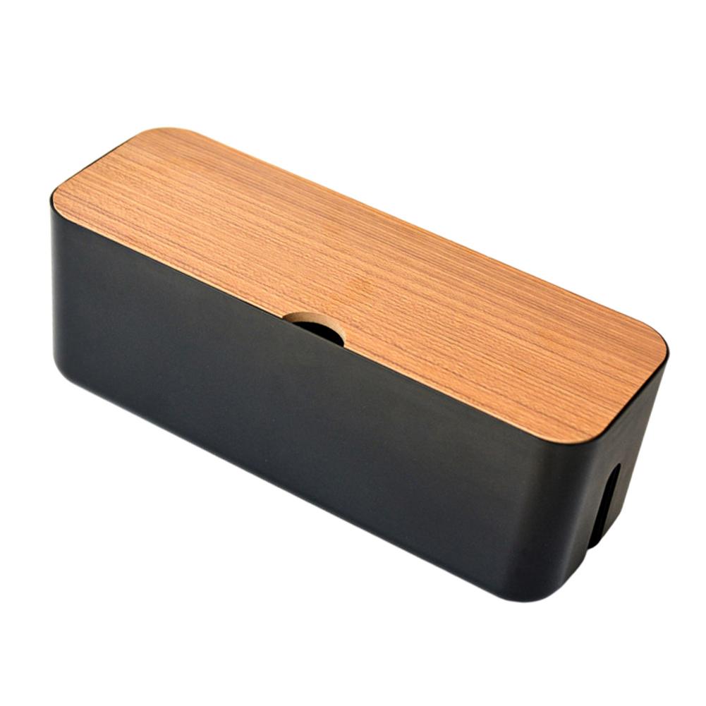 Cable Management Box Organizer Cable Storage Box Anti-Dust Charger Socket Organizer For Storage Home Cable Winder Organizer: Black