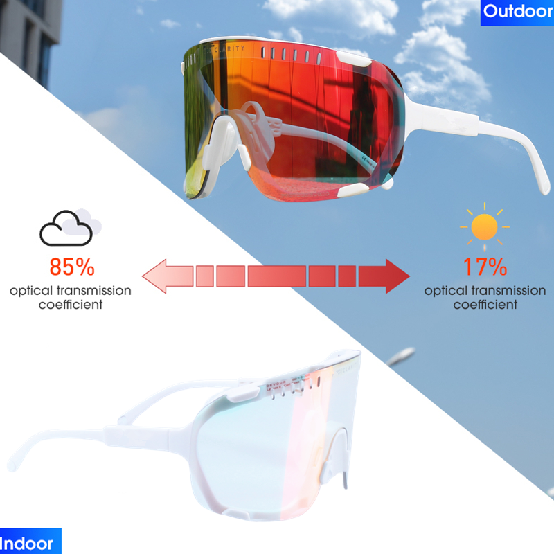 Origineel Verslindt Fotochromische Fietszonnebril Mannen Vrouwen Sport Mountainbike Fietsbril Mtb Brillen Verkleuring: Black