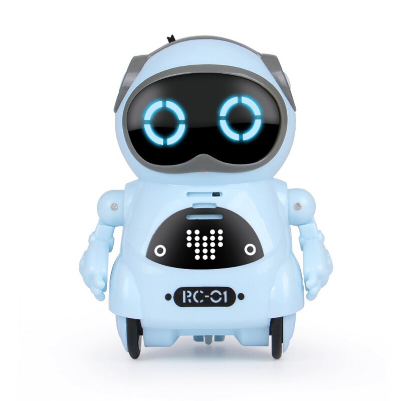 Multifunktionel elektrisk stemme smart mini lommerobot tidlig pædagogisk interaktion fortælling robot  bm88: Blå