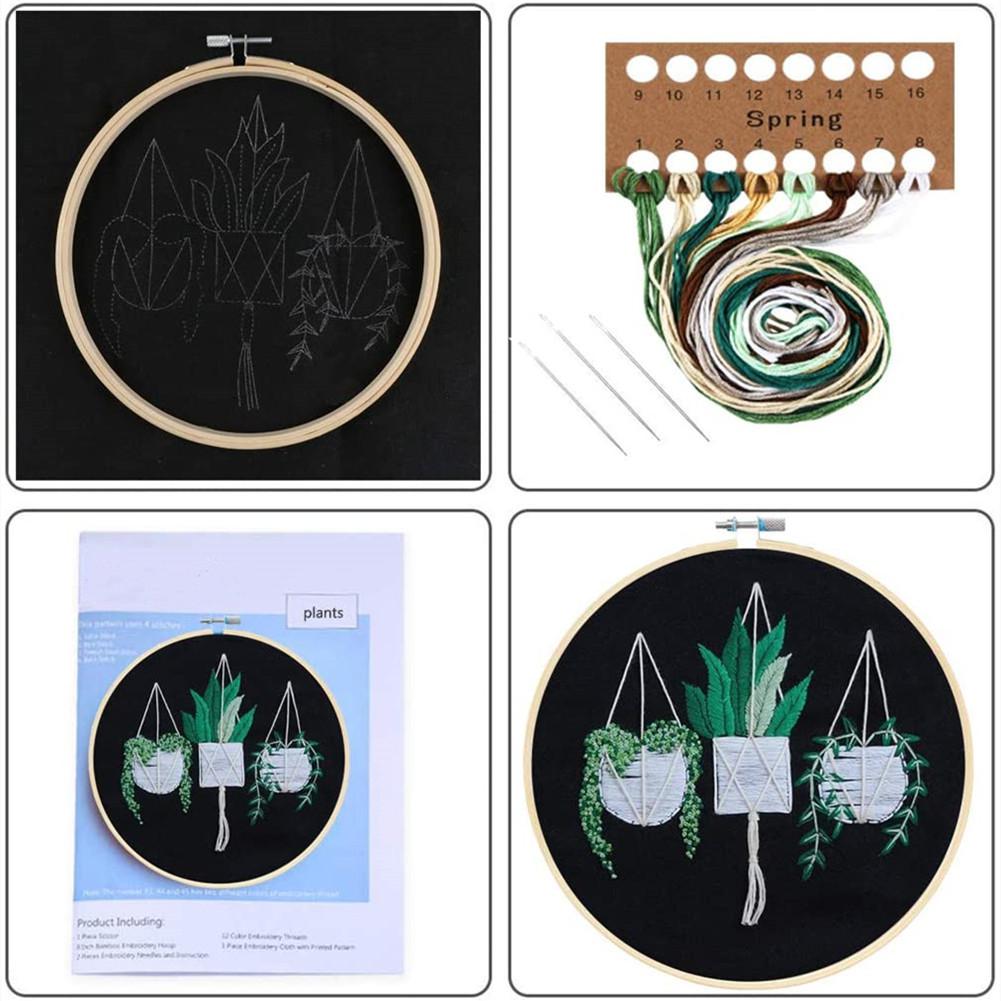 DIY Printed Embroidered Cloth+Thread Board+Special Embroidered Needle+High-definition Drawing Set