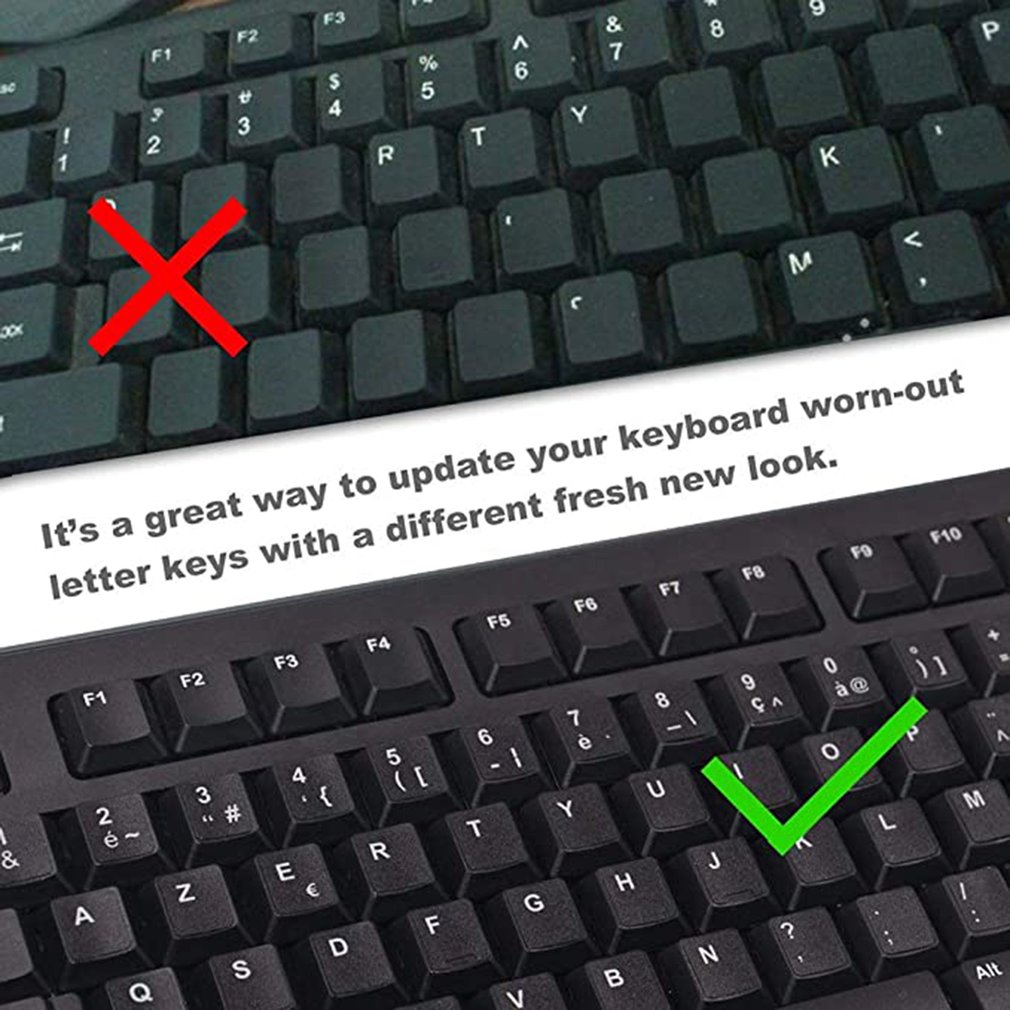 Ultradünne, individuell anpassbare französische computertastatur mit einfach anzubringenden, mattierten buchstabenaufklebern