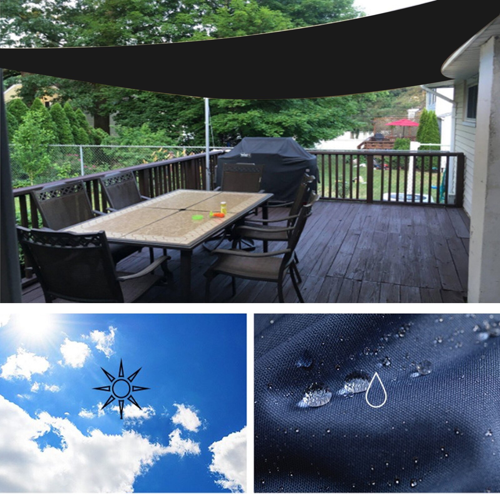 Triangle Sun Shade Sail Canopy For 98%UV Block Sun Shelter For Outdoor Facility&amp;Activities Backyard Awning Camp Tent