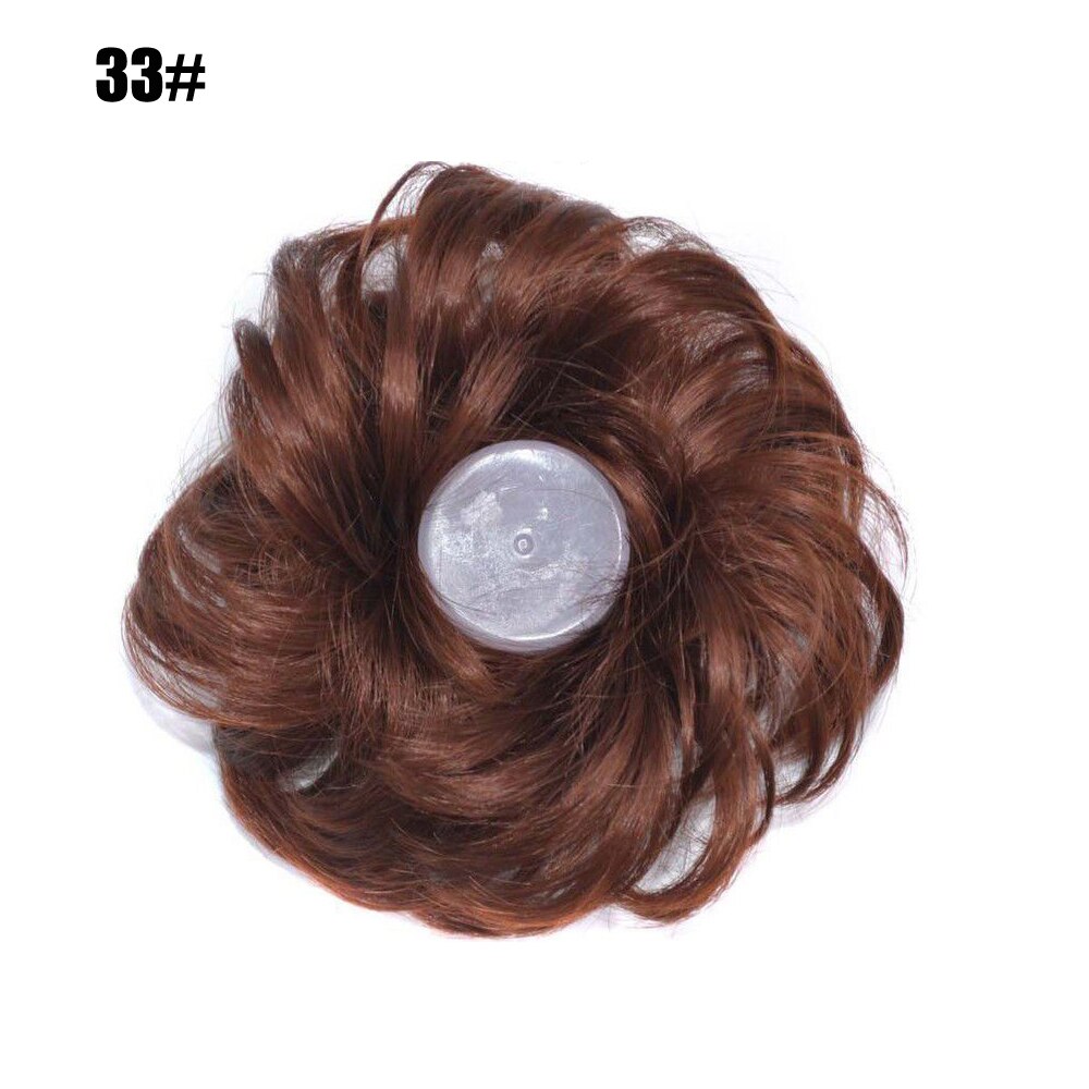 Girls Hair Buns Synthetic Curly Chignon Wrap On Messy Bun Ponytails With Rubber Band Hair Extensions For Women: 33