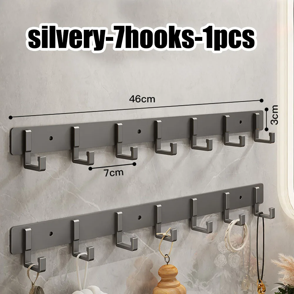 Perchas para cocina y baño, ganchos adhesivos portadores, toallas adhesivas fuertes, paredes de baño sin perforaciones montadas en la pared: naranja