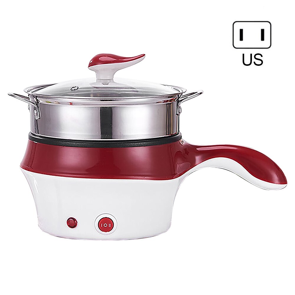 Electric Multi Cooker Frying Pan Grill Pot Mini Rice Cooker Steamer Egg Steamer Soup Heater Pot Frying Pan H: US