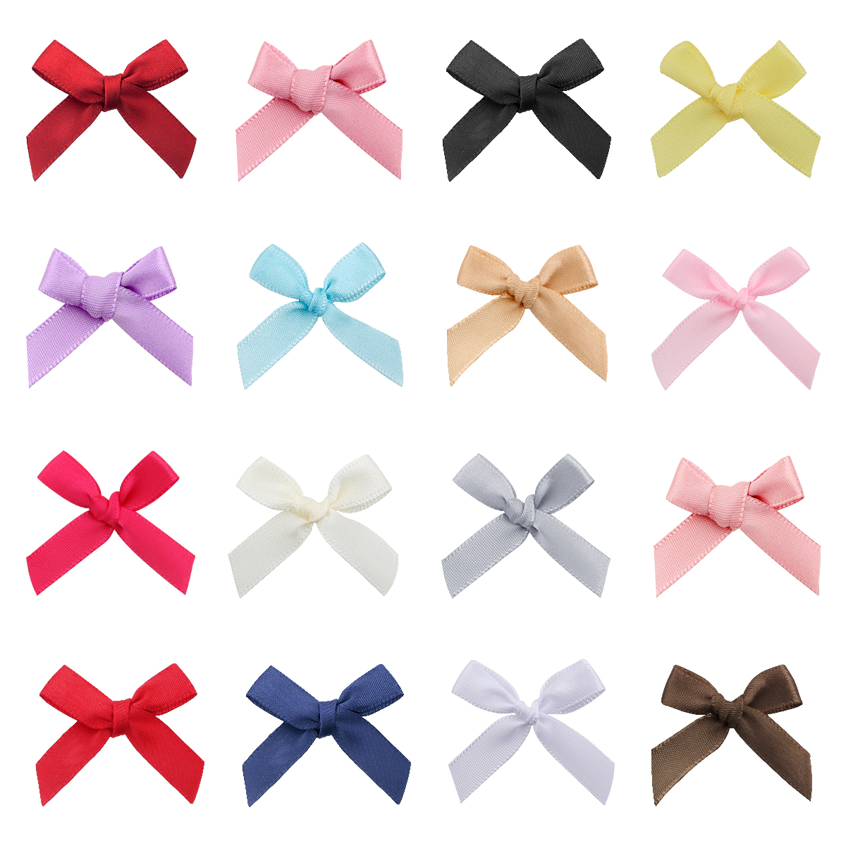 Nœuds de ruban rose frais 4x3.5cm, 50 pièces/lot, petite taille, nœud de ruban en Satin, décoration artisanale de fleurs, travail manuel, décoration de fête DIY