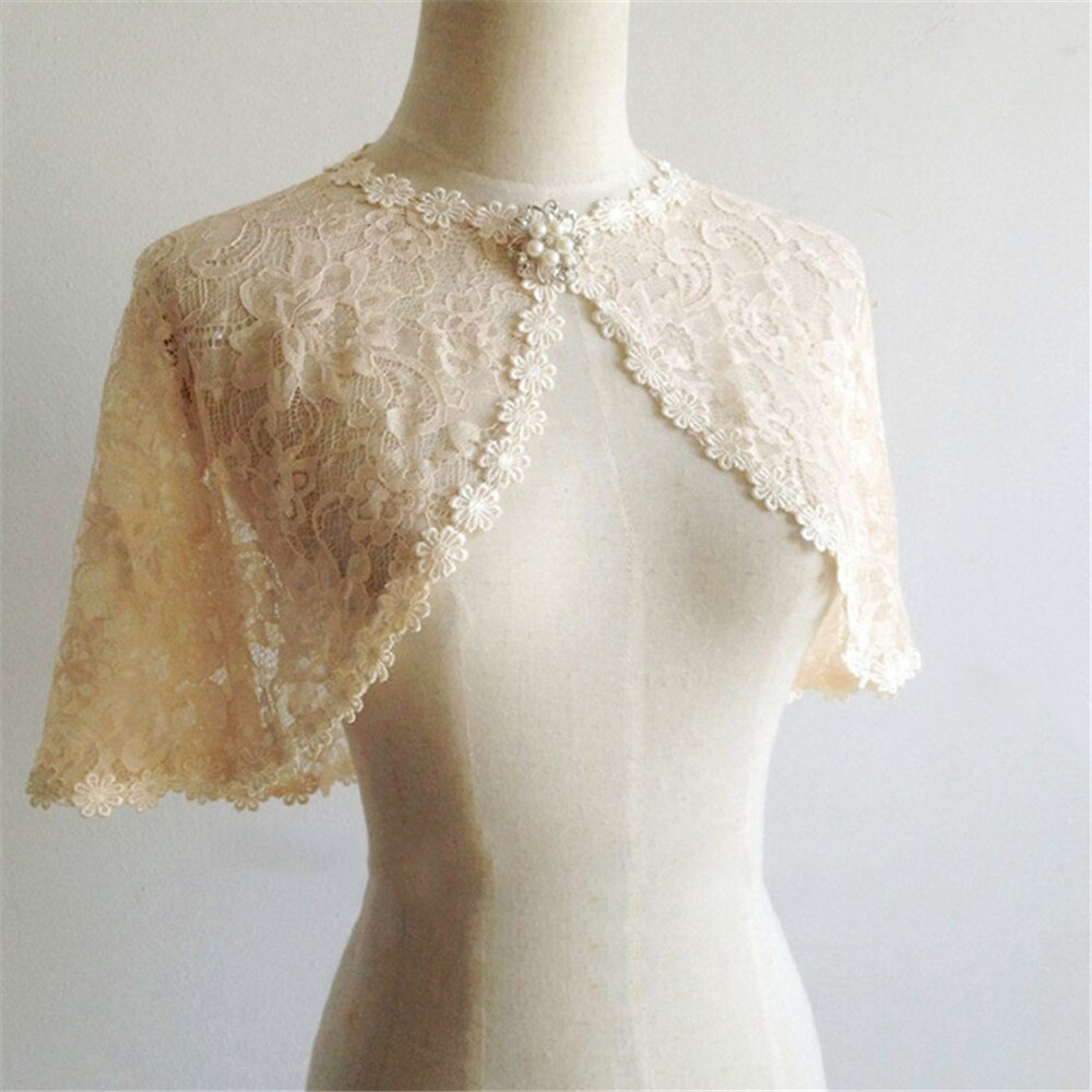 Sort blonde bryllup bolero skuldertræk brude sjal slå om jakke kvinder cape stole frakke mariage bride tilbehør: Grøn