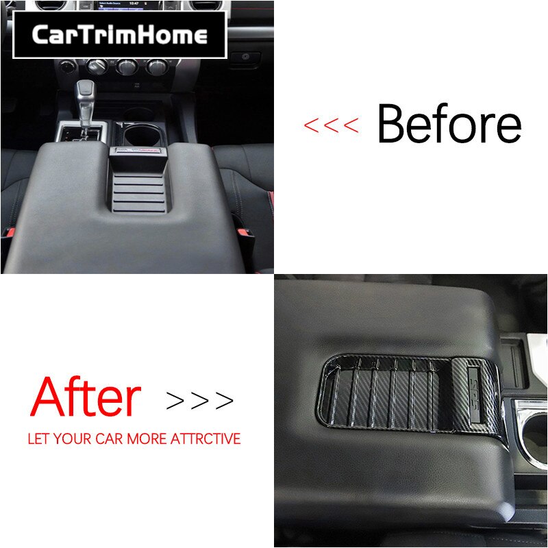 For Toyota Tundra accessories Interior Trim ABS Carbon Fiber Side Gear Position Panel Cover Trim