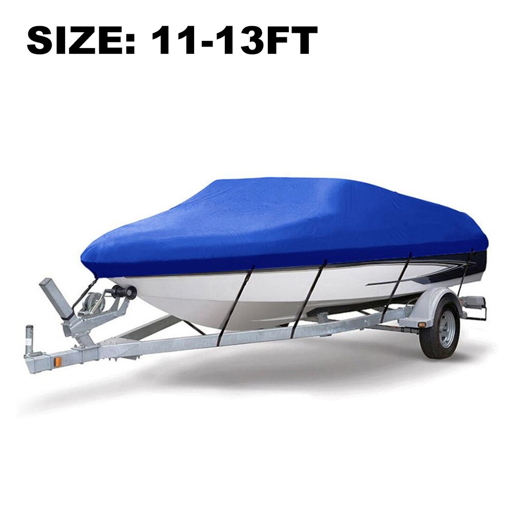 11-22FT 5 Size Available Boat Cover Anti-smashing Durable and Tear Proof Made of Heavy Duty Silver Reflective 300D Oxford Fabric: Blue   11-13FT