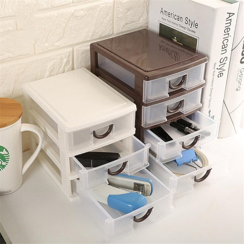 Table Storage Drawer Storage Box Multi Layers Plastic Makeup Container Office Organizer