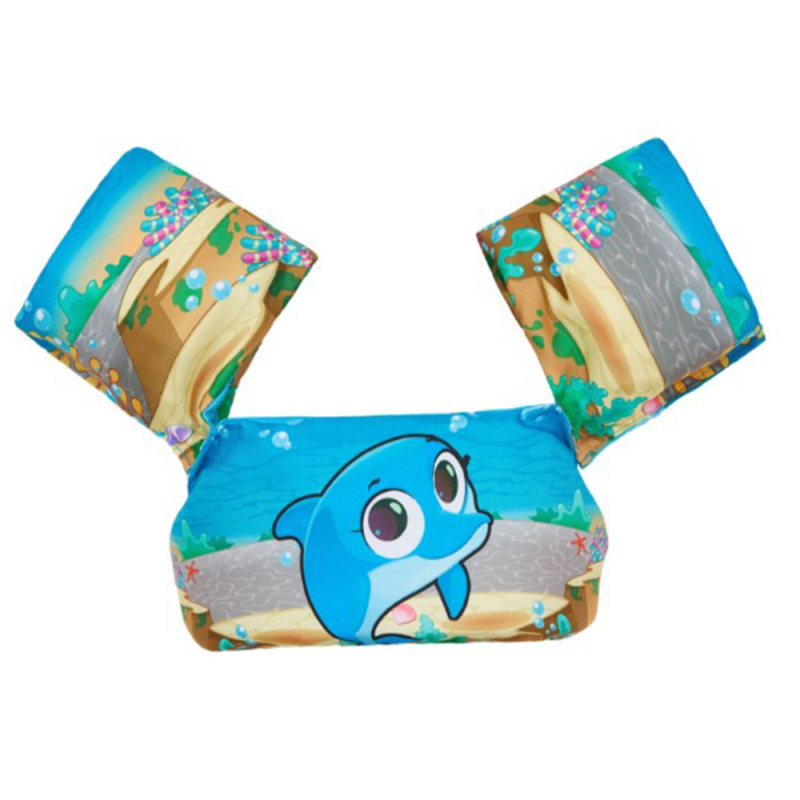 Bonito flotador de natación para bebés y niños, salvavidas para niños, chaquetas de seguridad para niños, chaleco salvavidas para perros para esquí acuático de verano: 17 Blue dolphin