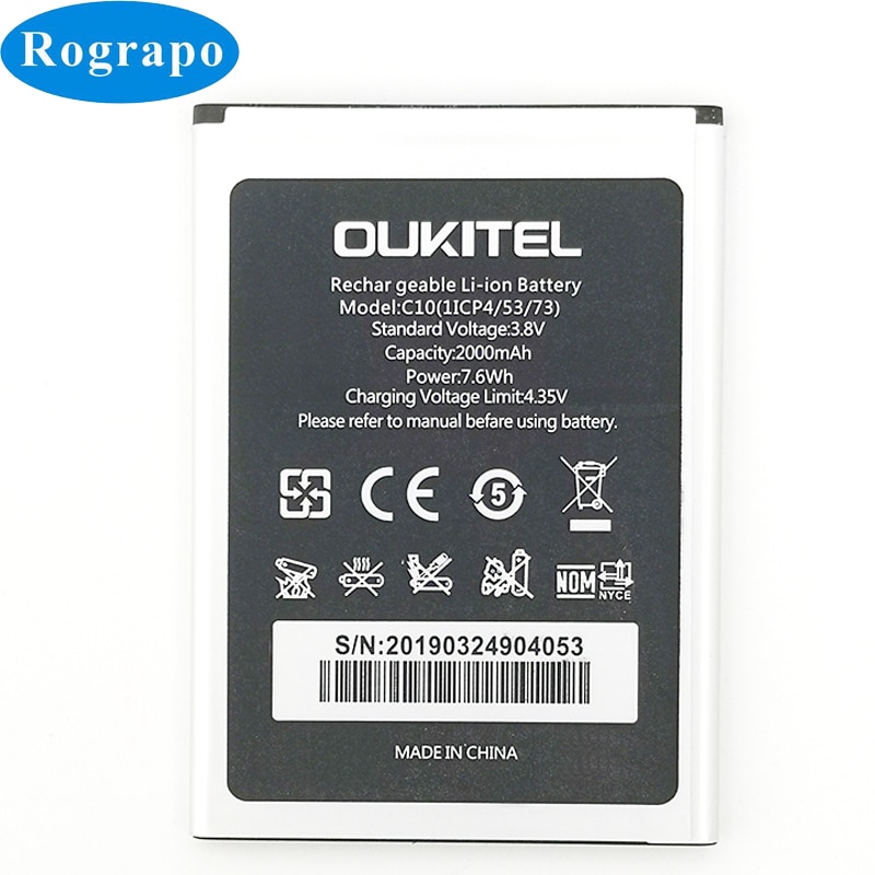 Batterij Voor Oukitel C10 / C10 Pro C10pro Mobiele Telefoon Accu 2000 Mah Li-Ion Vervangende Batterie