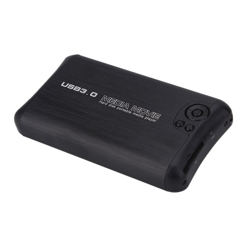Lecteur multimédia HDMI 1080P lecteur multimédia Full HD USB3.0 lecteur de carte SD/HDD avec disque dur SATA 2.5 pouces intégré (prise ue)