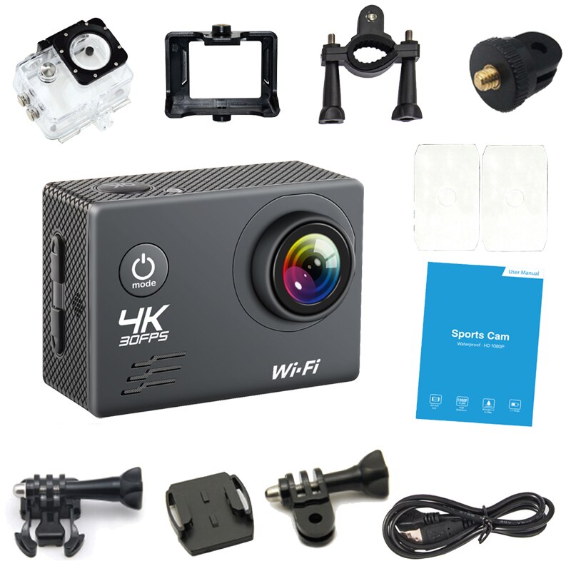 Caméra d'action Go pro caméra Ultra HD 4K caméra WiFi 2.0 "caméras vidéo d'action sportive 170D caméra étanche sous-marine Go Pro
