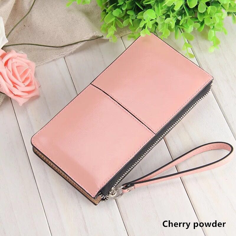 Women Wallets Long Candy Oil Leather Wallet Day Clutch Women's Purse Female Purse Clutch Card Holder: 1