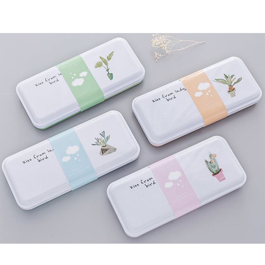 18.8x8.2cm Metalen Scharnierende Potlood Pen Box Rechthoekige Lege Blikken Doos Containers, , sieraden en Opslag Tin Kit, Thuis Organisator