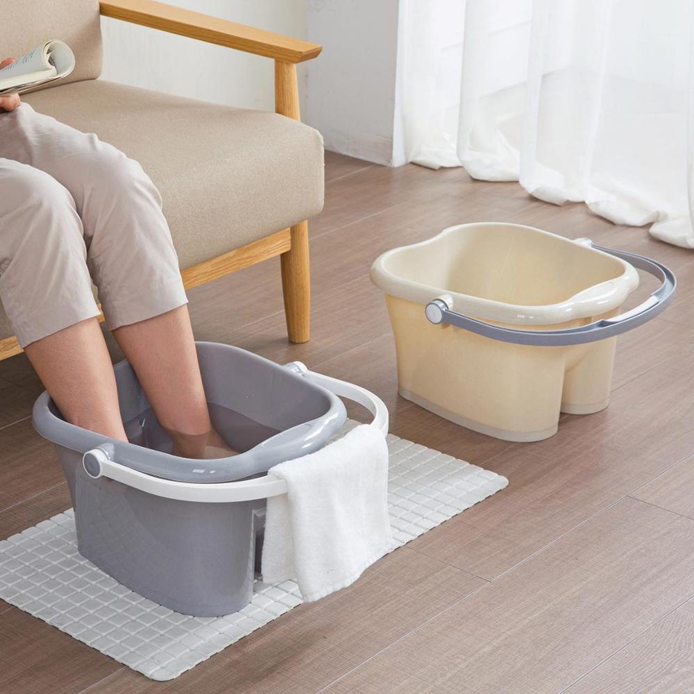 1PC Portable Plastic Foot Washing Bucket Japanese-style Foot Tub Massage Roller Foot Bucket Large Foot Bath Barrel Tool