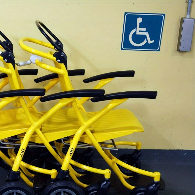 4pcs/set Barrier-free Access Sign Sticker, Waterproof Handicap Wheelchair Sign, Disability Sign Self-adhesive Stickers