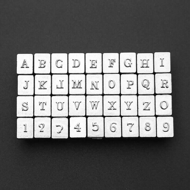 Juego de perforadores con números del alfabeto inglés, sellos de Metal, herramientas de grabado de cuero, suministros para manualidades de cuero, 36 unids/set por juego