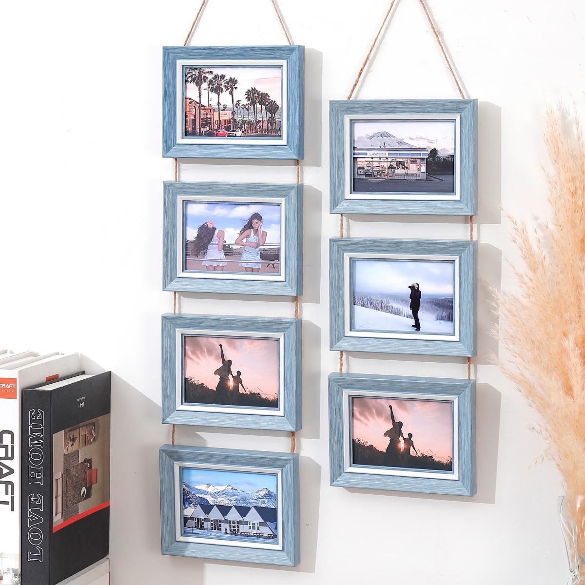 1 porta-retratos de 3,5x5 polegadas - Decoração de parede de emenda, porta-retratos de suspensão de parede, para amigos de família e porta-retratos infantis,