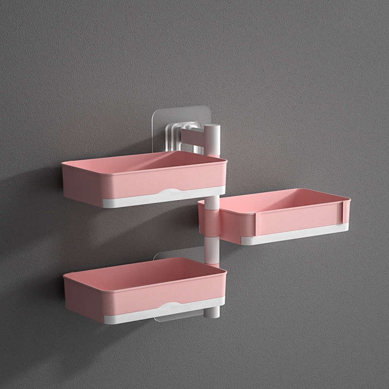 Wall-mounted Soap Dish 180 Degrees Rotate 1 2 3 4 Layer Soap Draining Rack Bathroom Soap Holder Bathroom Toiletries Shelf: P3