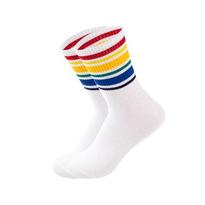 Calcetines de algodón con estampado de arcoíris para mujer, medias coloridas de , cálidas e informales, ropa lgbt, 1 par, Otoño e Invierno: 2