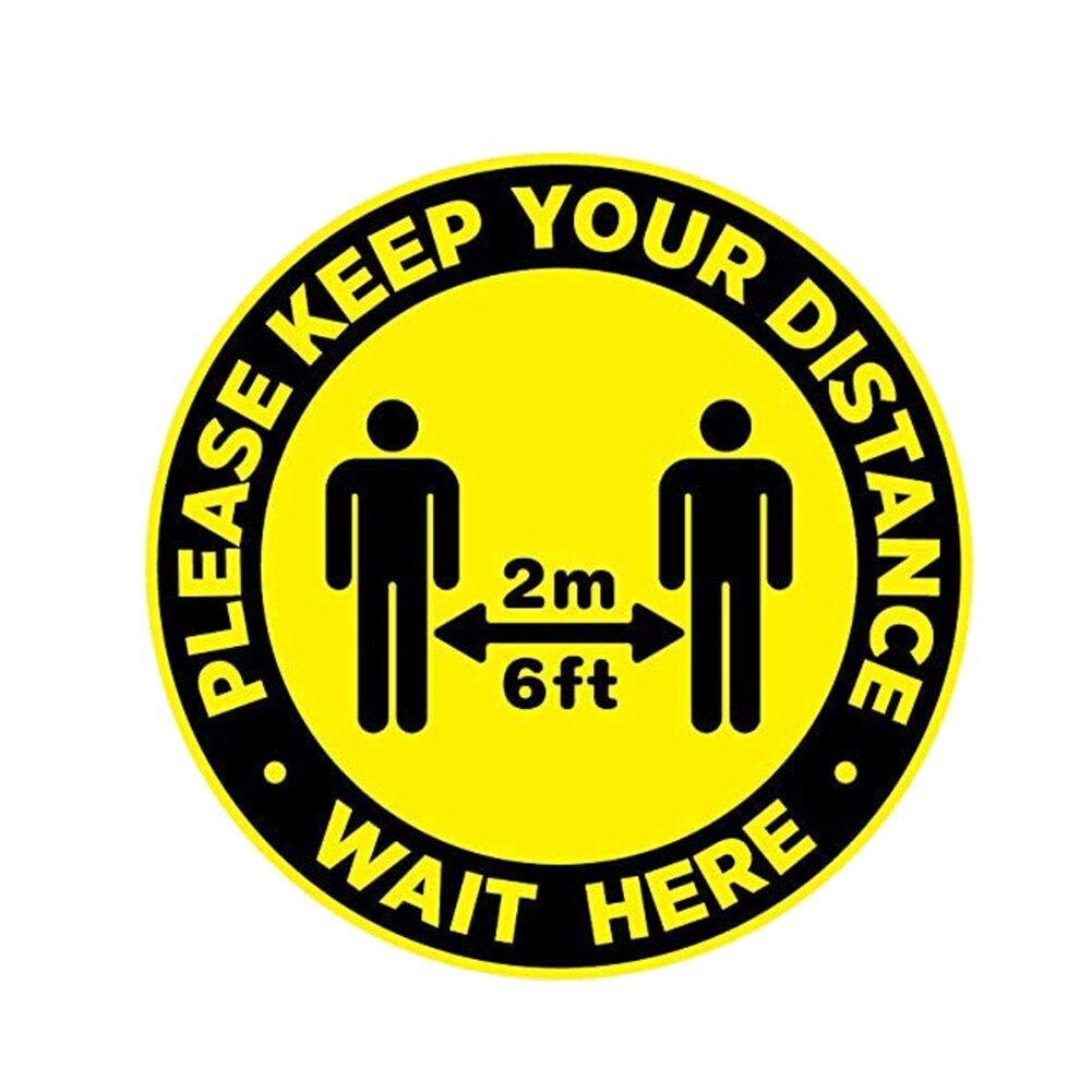 Anti-slip Outdoor Social Distancing Floor Decals Isolation Safety Public Places Ground Floor Sign Marker Round Sticker: F