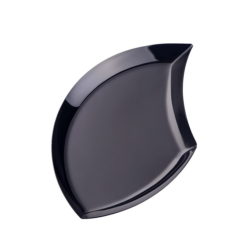 Unregelmäßigen Platte Gericht Edelstahl Nachtisch Obst Platten Lagerung Süssigkeit Kekse Blatt bilden Jewery Tabletts Party Tisch Utensil: Schwarz / 1PC