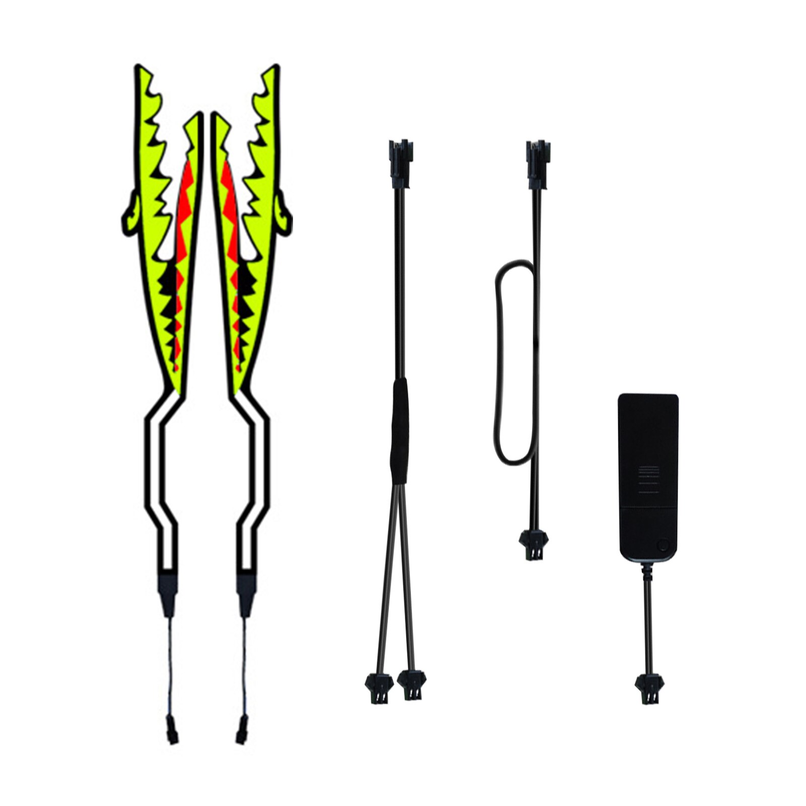 Led Easy Clean PVC Waterproof Light Strip Sticker Kit Night Riding Warning Motorcycle Helmet Flexible Bar Accessories Signal: Fluorescent Green