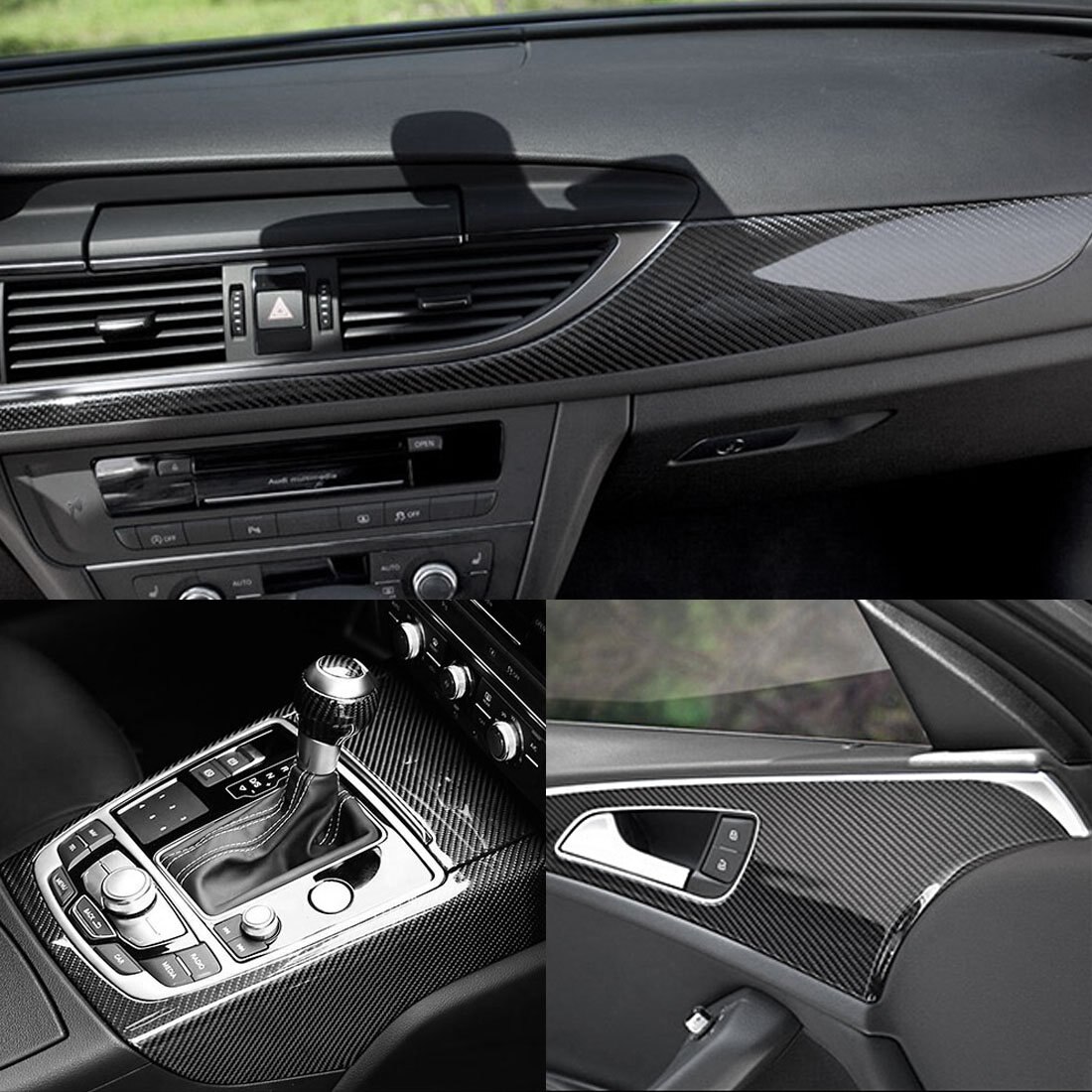 Uxcell 3D 4D 5D 6D de fibra de carbono burbuja de estirable coche película de vinilo adhesivo 152x60 cm/100 cm x 50 cm/152 cm x 30 cm/300x50 cm