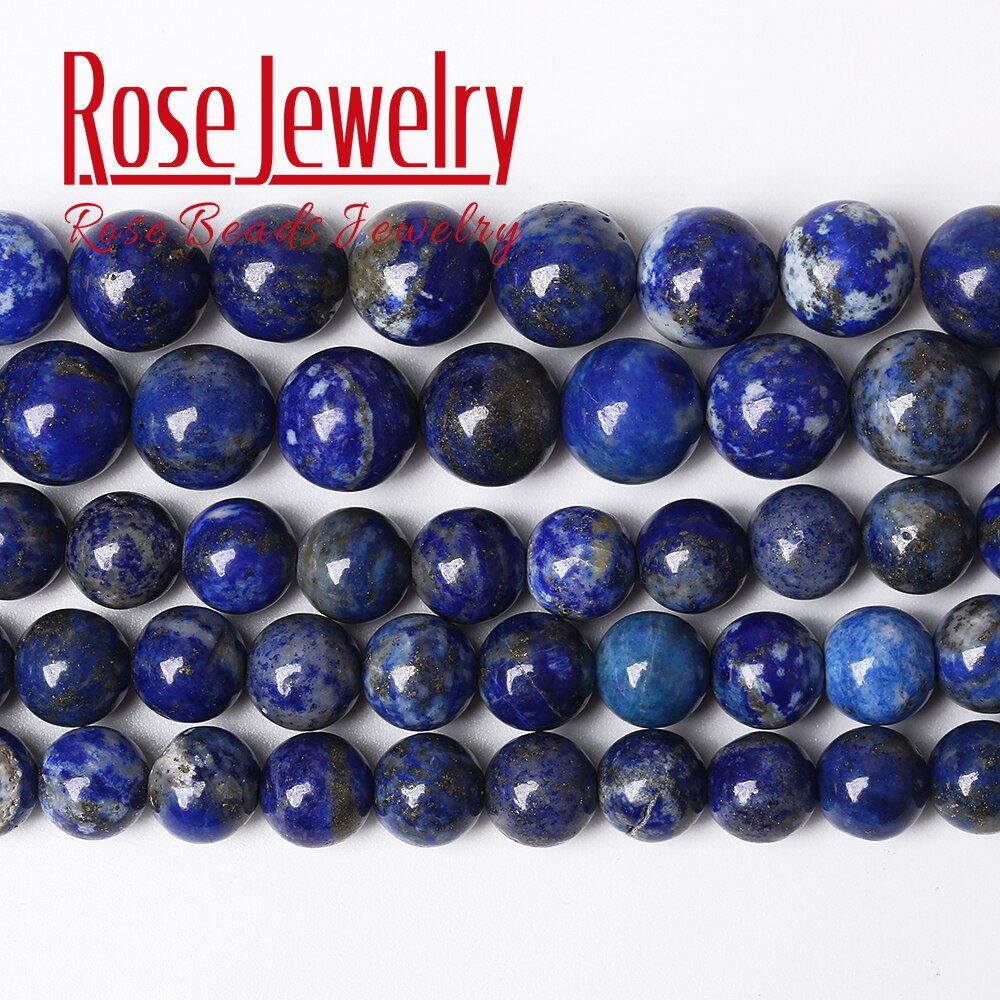 Natural Stone Real Lapis Lazuli Round Loose Beads 15" Strand 4 6 8 10 12 MM Pick Size For Jewelry Making Bracelet: 3A Lapis / 10mm 36pcs beads