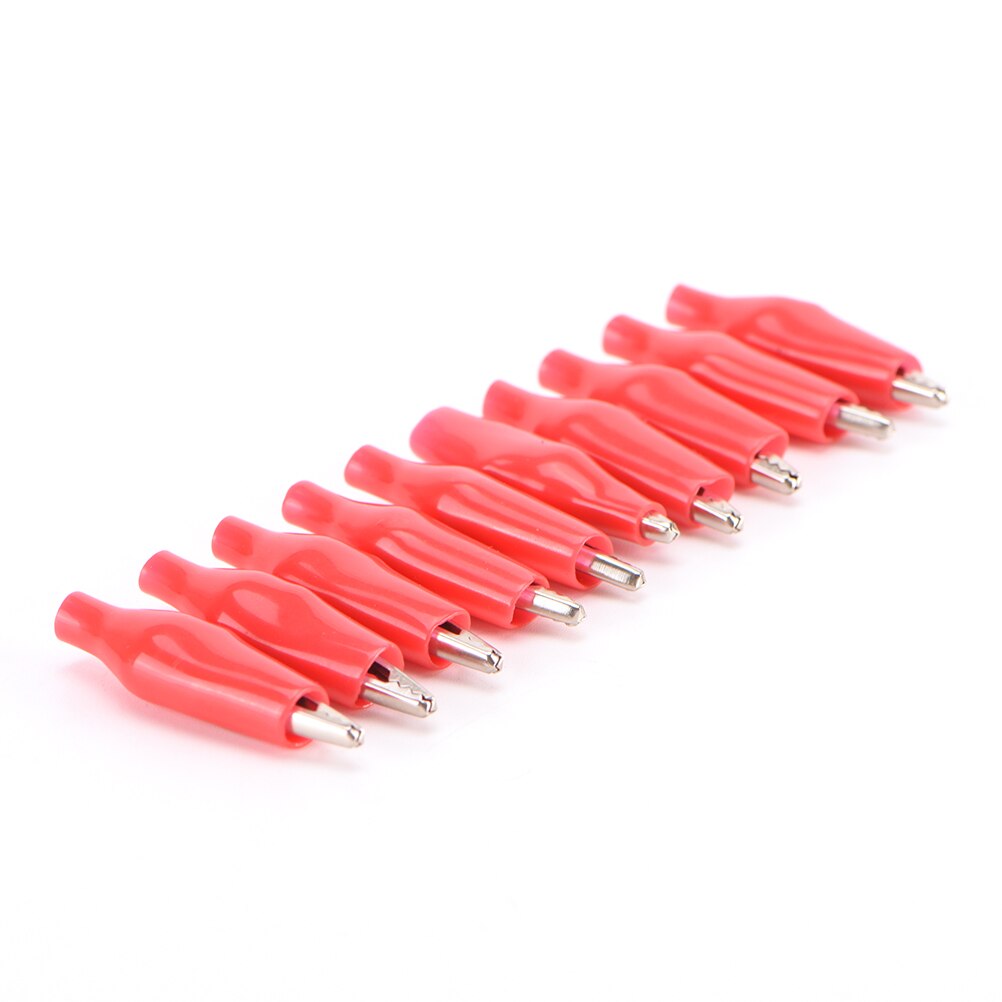 10pcs/lot 28MM Metal Alligator Clip Crocodile Electrical Clamp for Testing Probe Meter Red