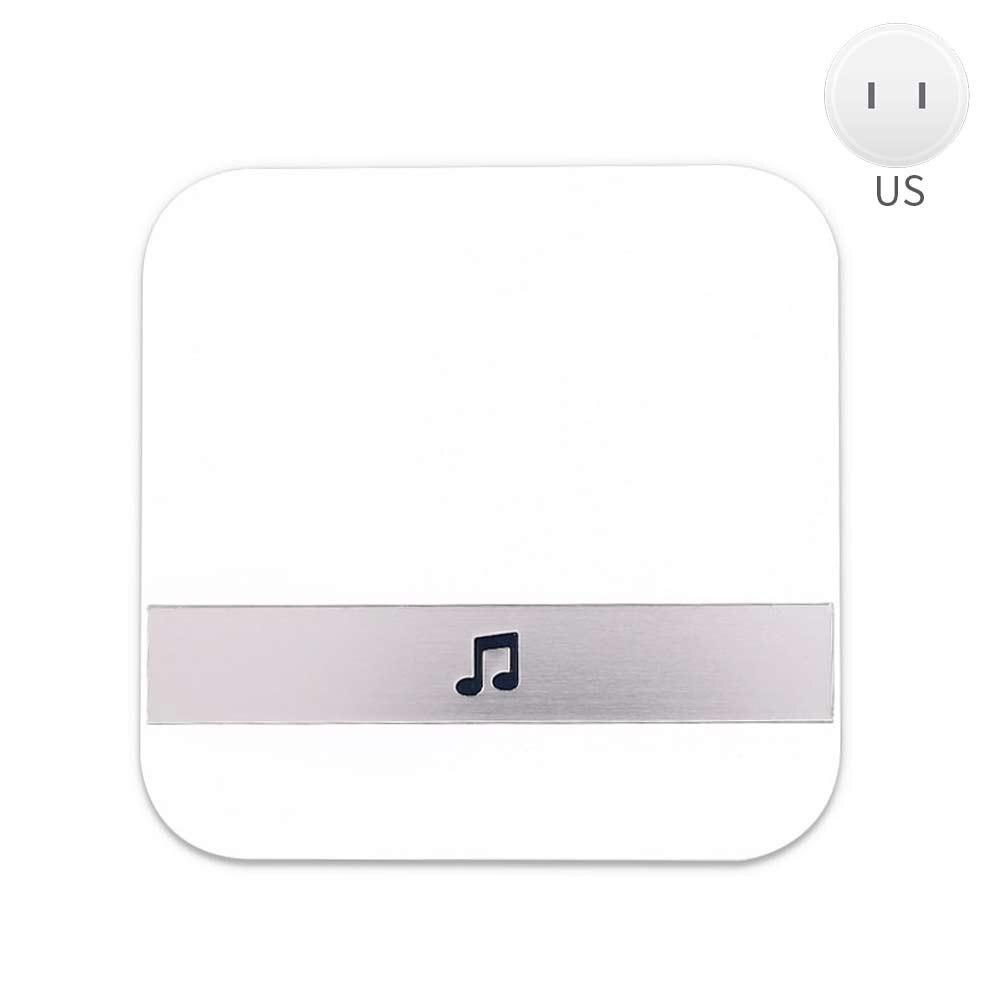 Sort 433.0 mhz wifi dørklokke klokke visuel dørklokke klokke universal dør hardware husmarked kontor vandtæt plug-in klokke: Hvid us-stik