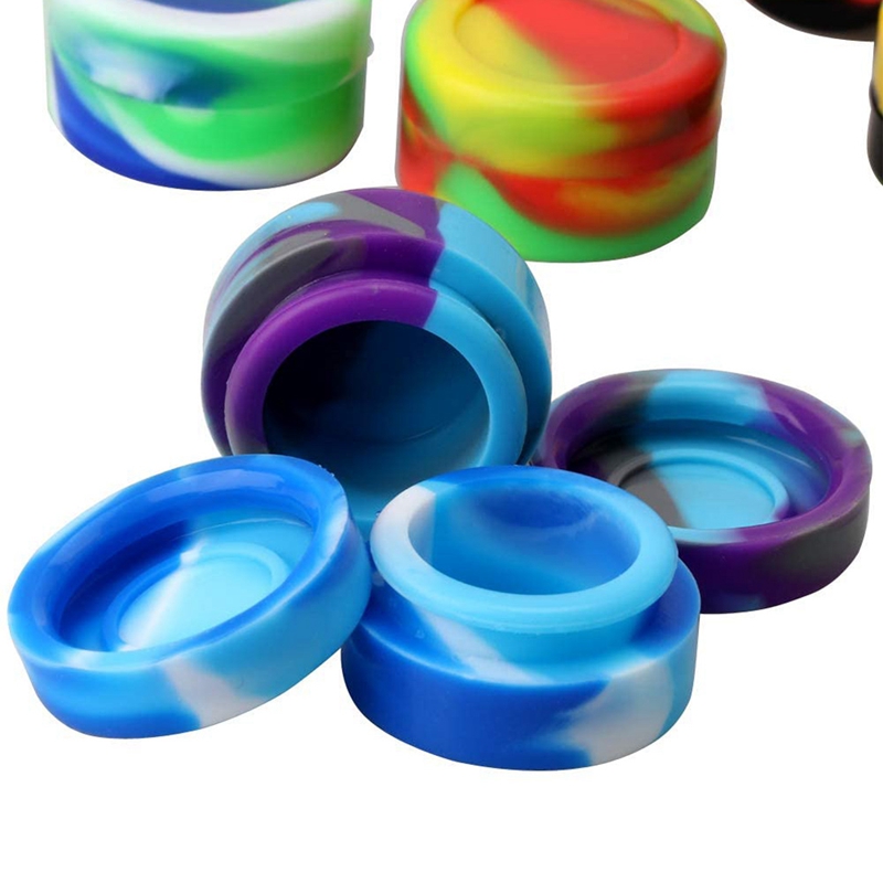 10 Stuks 5Ml Siliconen Wax Containers Diverse Kleuren Multi Gebruik Niet Stok Wax Olie Potten Opslag
