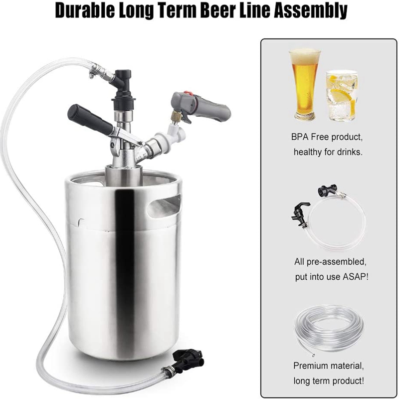 1/4Inch Ball Lock Beer Line Assembly Liquid Line Tap Ball Lock Quick Disconnect Faucet Kit Keg Wine Dispensing Fitting
